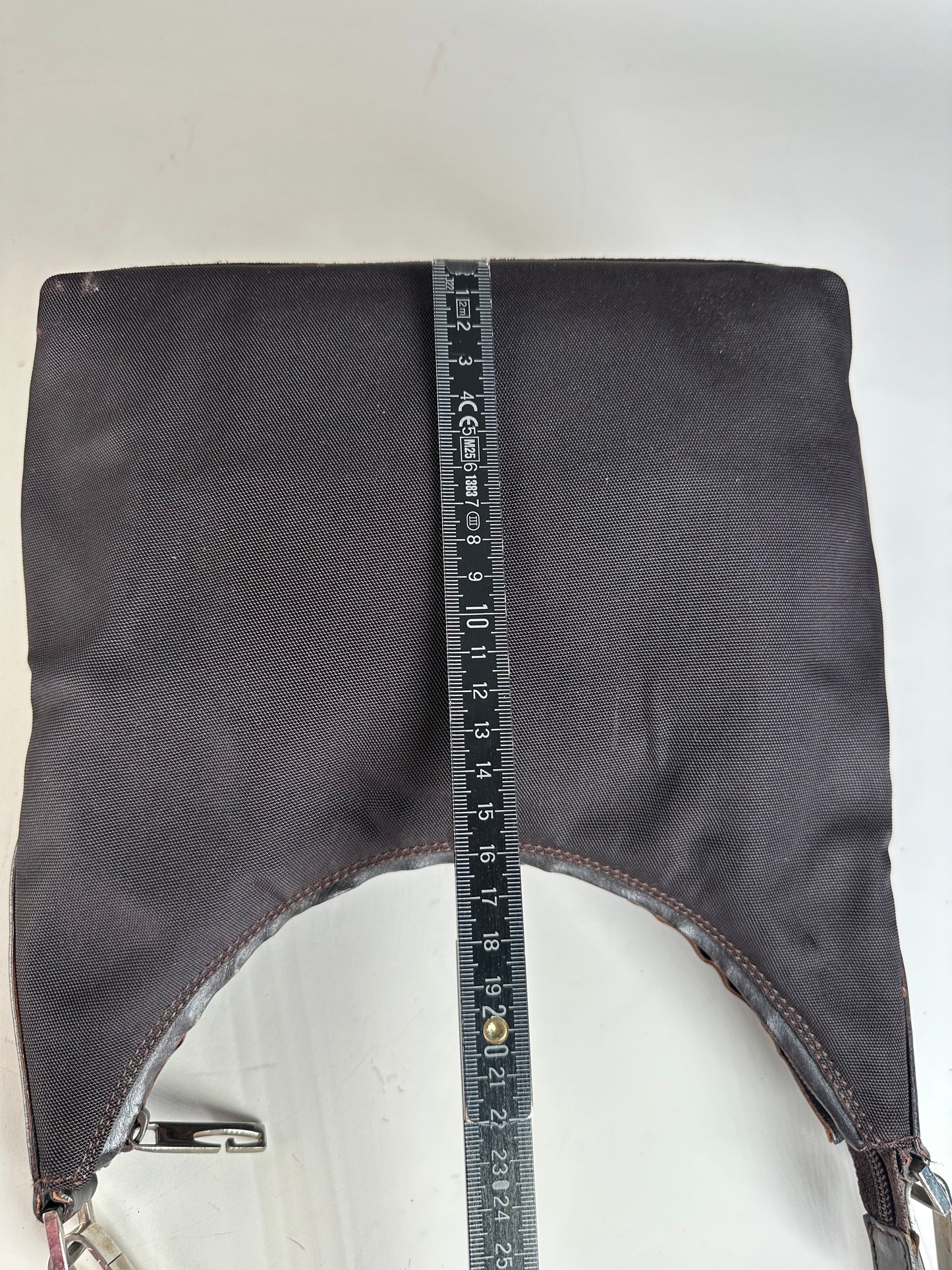 Vintage Gucci Fabric Shoulder Bag Black Silver