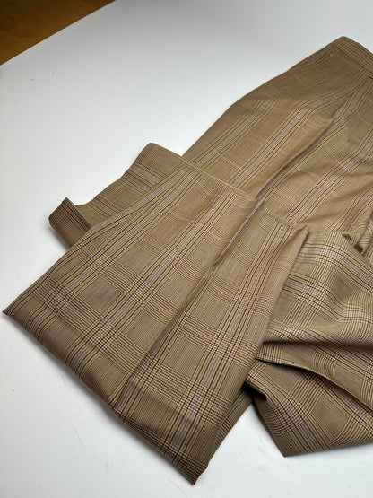 Vintage Dior Glen Check Wool Pants Brown Purple M