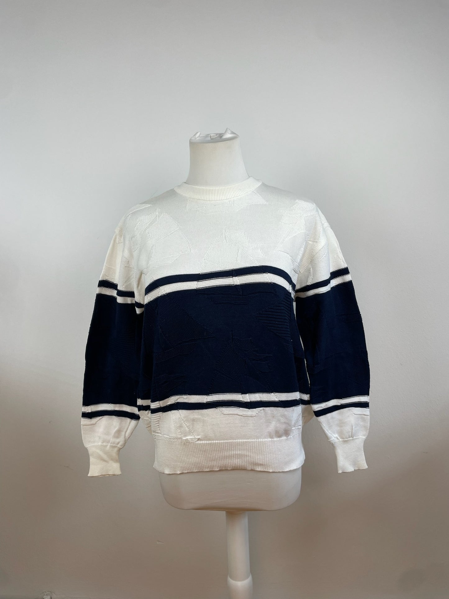 Vintage Dior Crewneck Sweater White Navy L