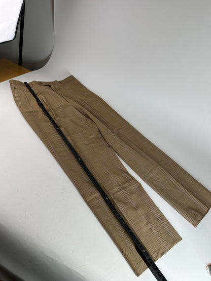 Vintage Dior Glen Check Wool Pants Brown Purple M