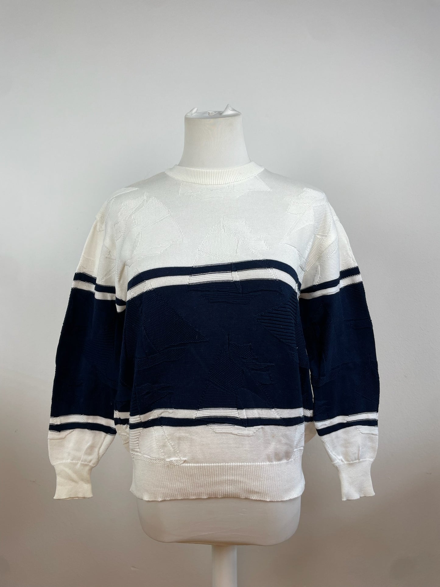 Vintage Dior Crewneck Sweater White Navy L