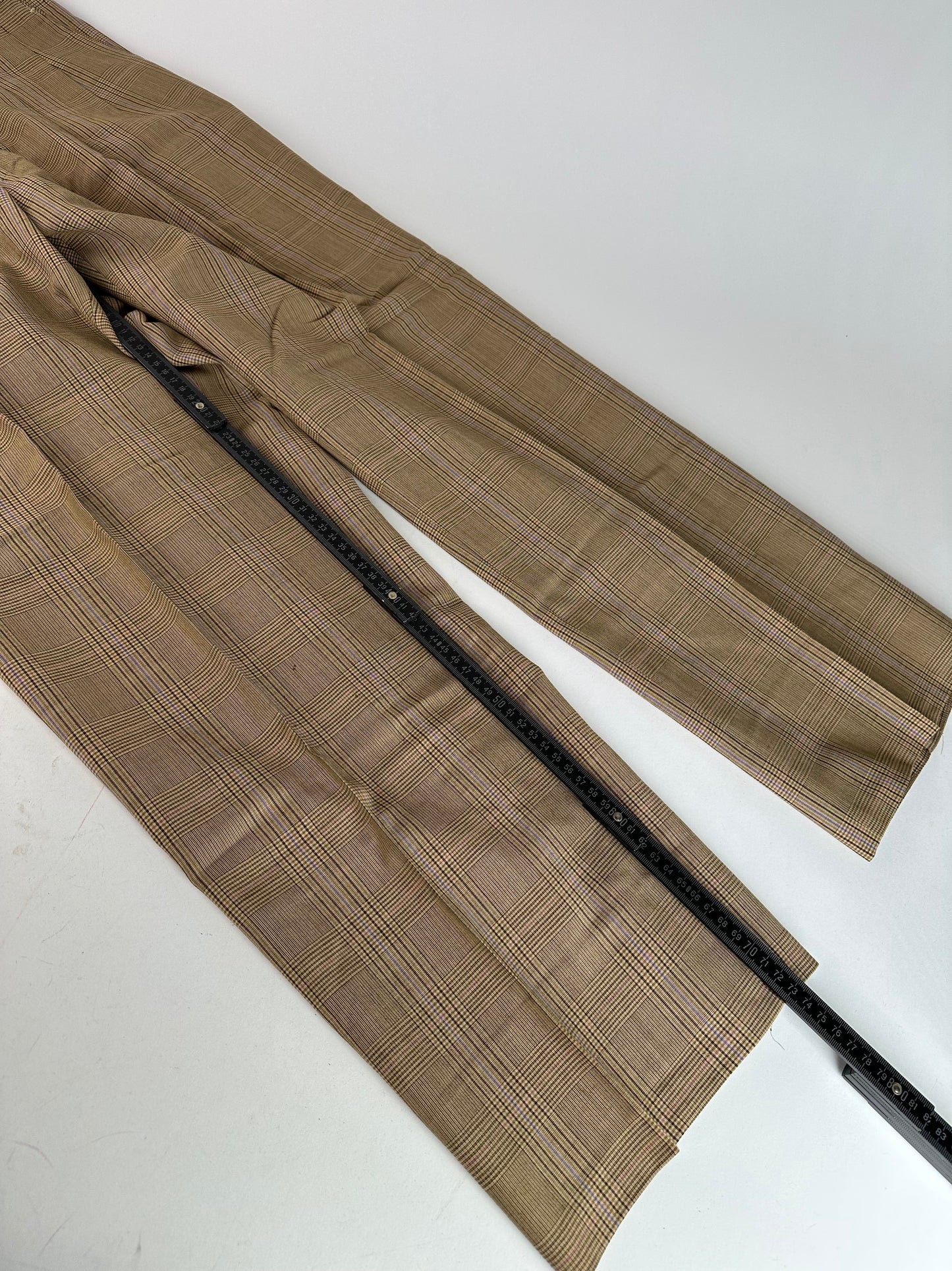 Vintage Dior Glen Check Wool Pants Brown Purple M