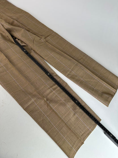 Vintage Dior Glen Check Wool Pants Brown Purple M