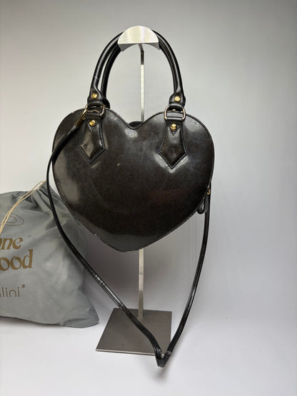 Vintage Vivienne Westwood Patent Structured Top-Handle Bag Early 2000s Black