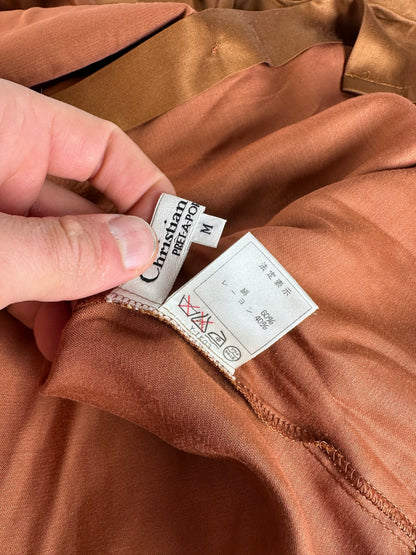 Vintage Dior Silk Blouse Brown Orange M