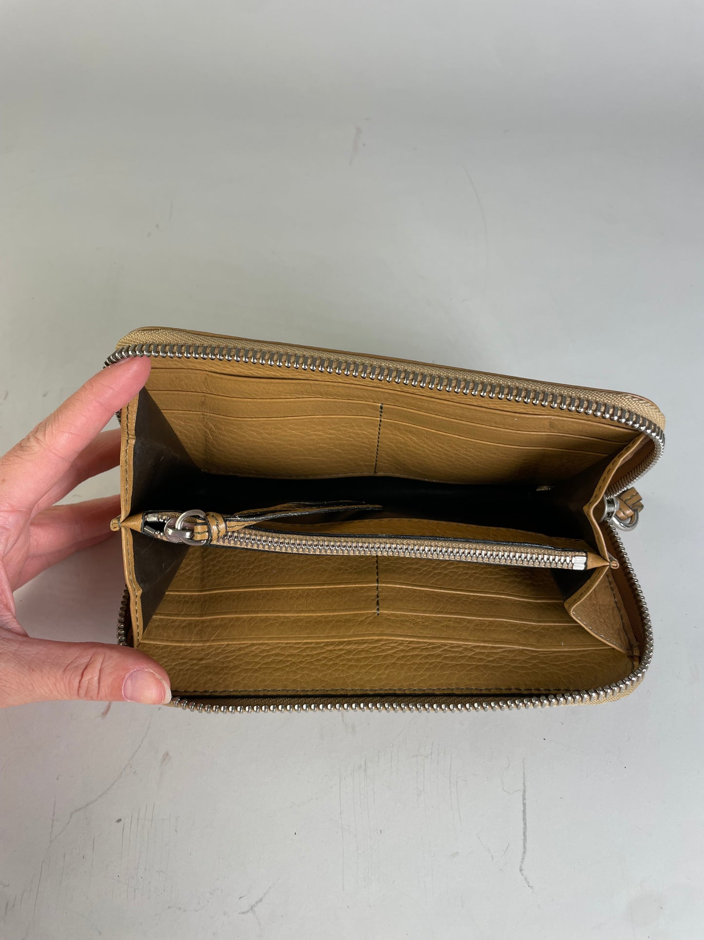 Vintage Chloe Leather Long Wallet Light Tan Gold