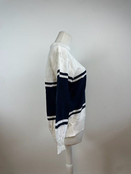 Vintage Dior Crewneck Sweater White Navy L
