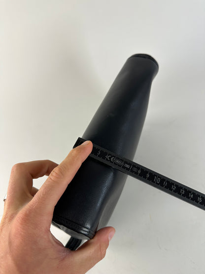 Vintage Celine Leather Clutch Black Silver