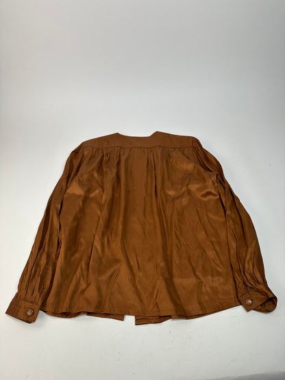 Vintage Dior Silk Blouse Brown Orange M