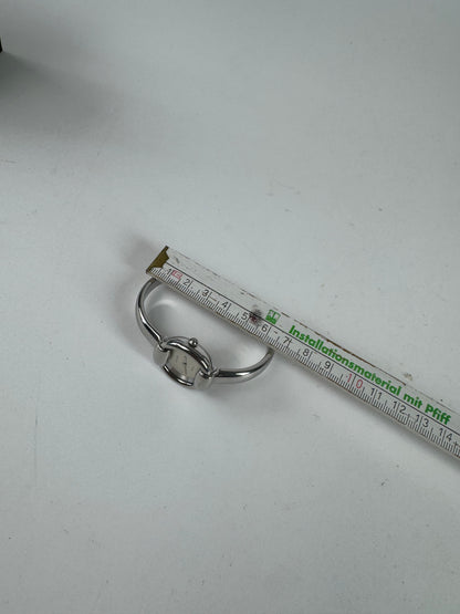 Montre Gucci vintage en acier avec mors argenté, ensemble complet