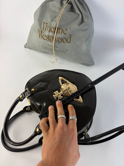 Vintage Vivienne Westwood Patent Structured Top-Handle Bag Early 2000s Black