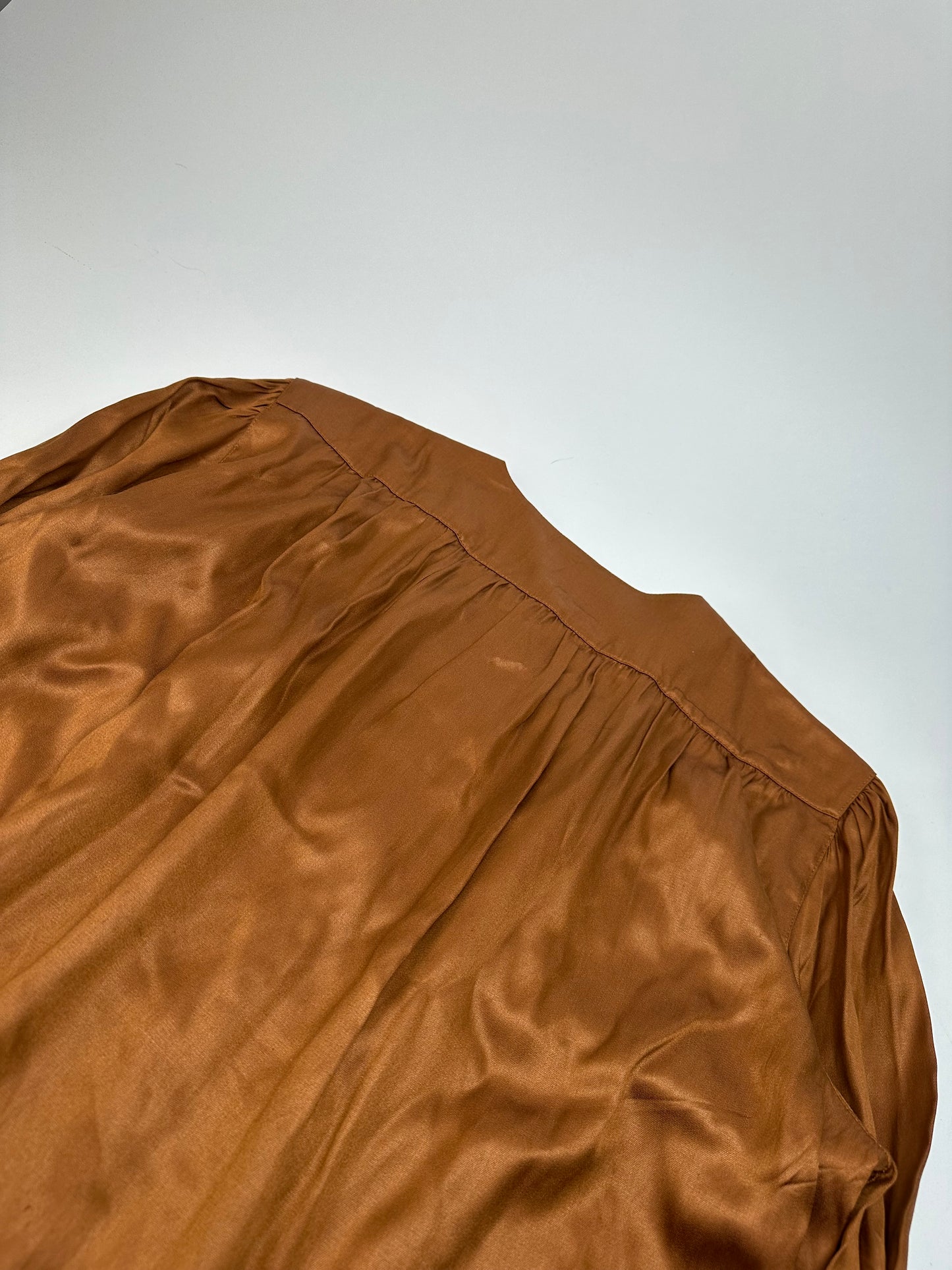 Vintage Dior Silk Blouse Brown Orange M
