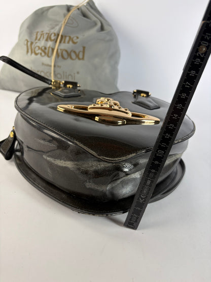 Vintage Vivienne Westwood Patent Structured Top-Handle Bag Early 2000s Black