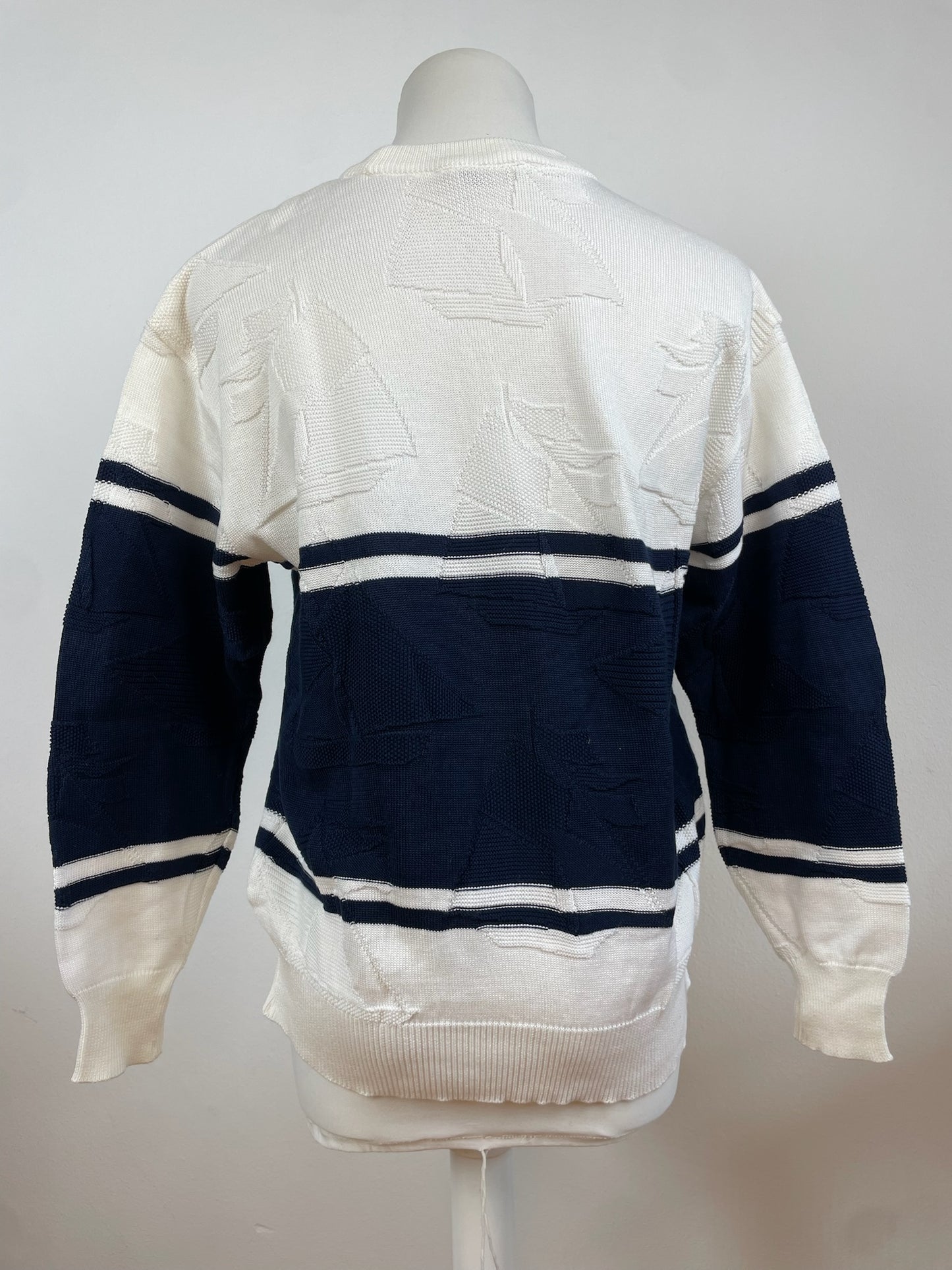 Vintage Dior Crewneck Sweater White Navy L