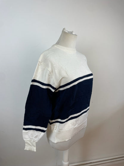 Vintage Dior Crewneck Sweater White Navy L