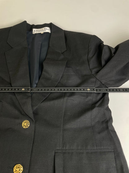 Vintage Dior Wool Blend Blazer Black S