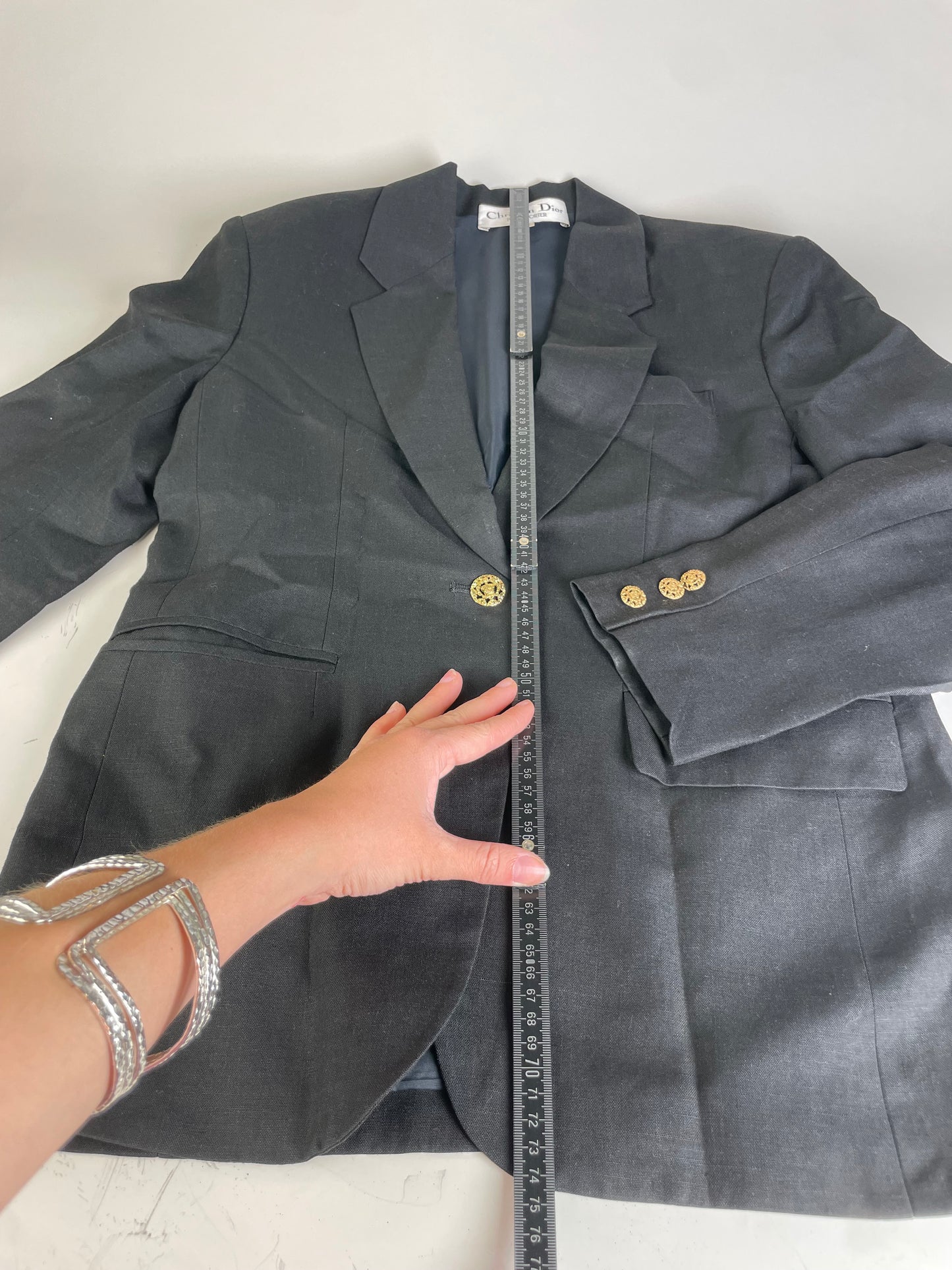 Vintage Dior Wool Blend Blazer Black S