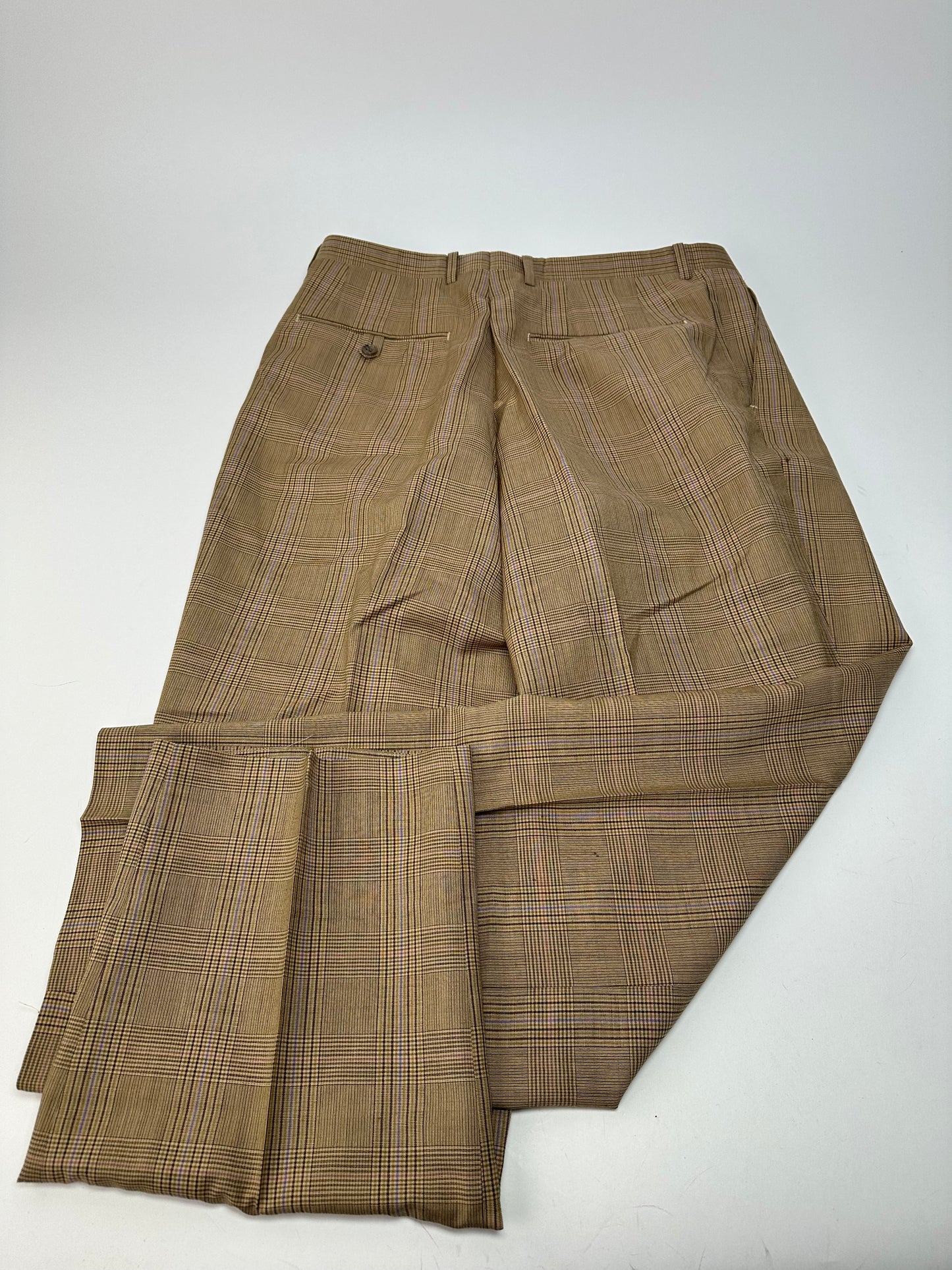 Vintage Dior Glen Check Wool Pants Brown Purple M