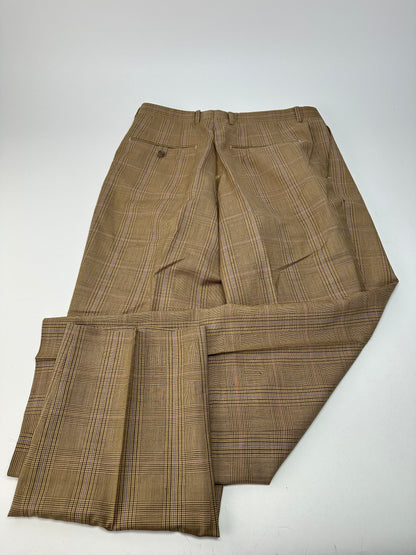 Vintage Dior Glen Check Wool Pants Brown Purple M