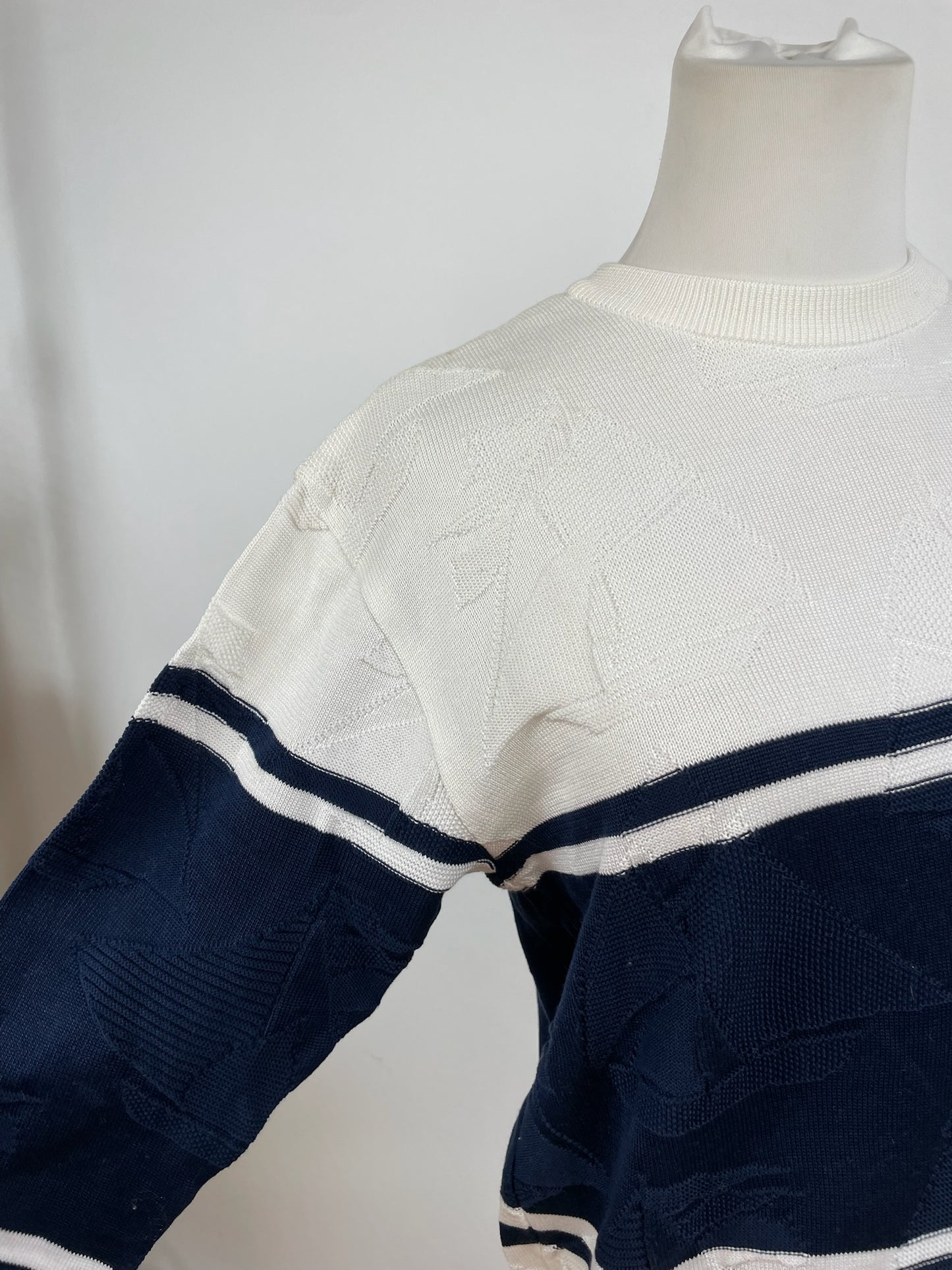 Vintage Dior Crewneck Sweater White Navy L