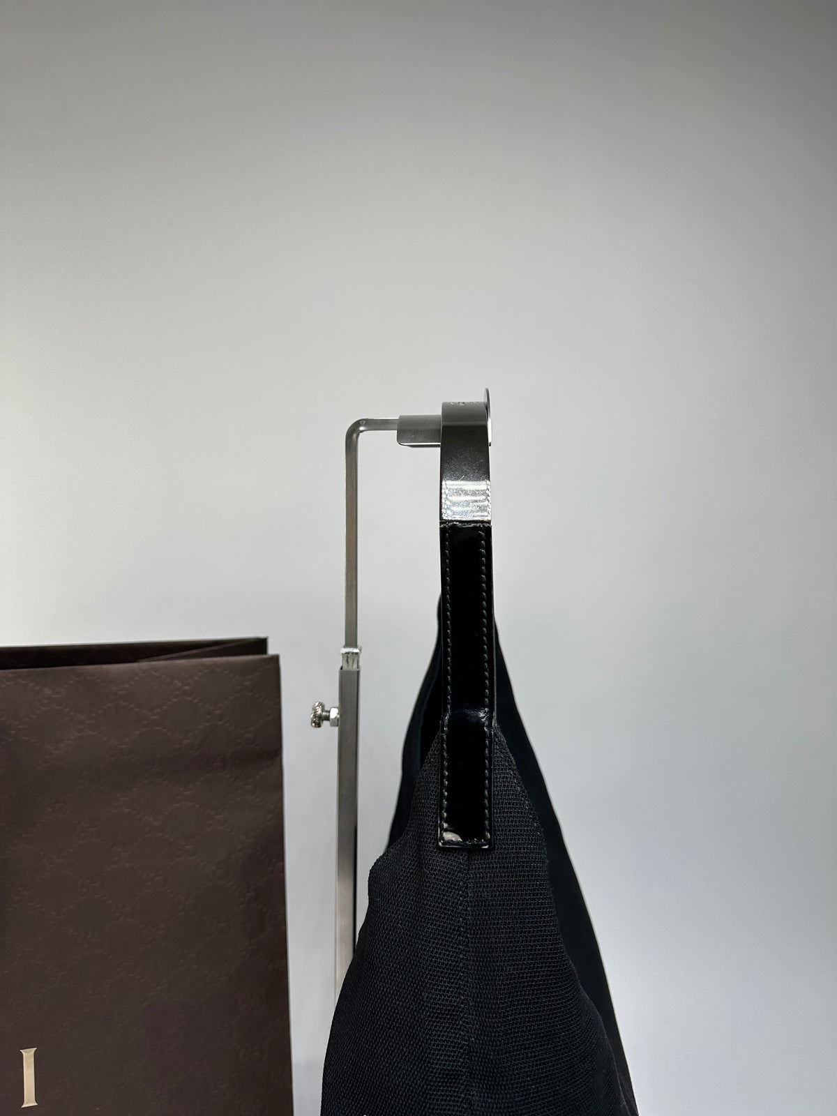 Vintage Gucci Coated Canvas Hobo Bag Late 1990s Black