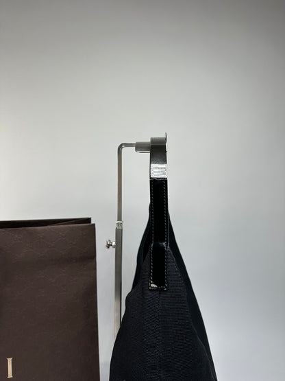 Vintage Gucci Coated Canvas Hobo Bag Late 1990s Black