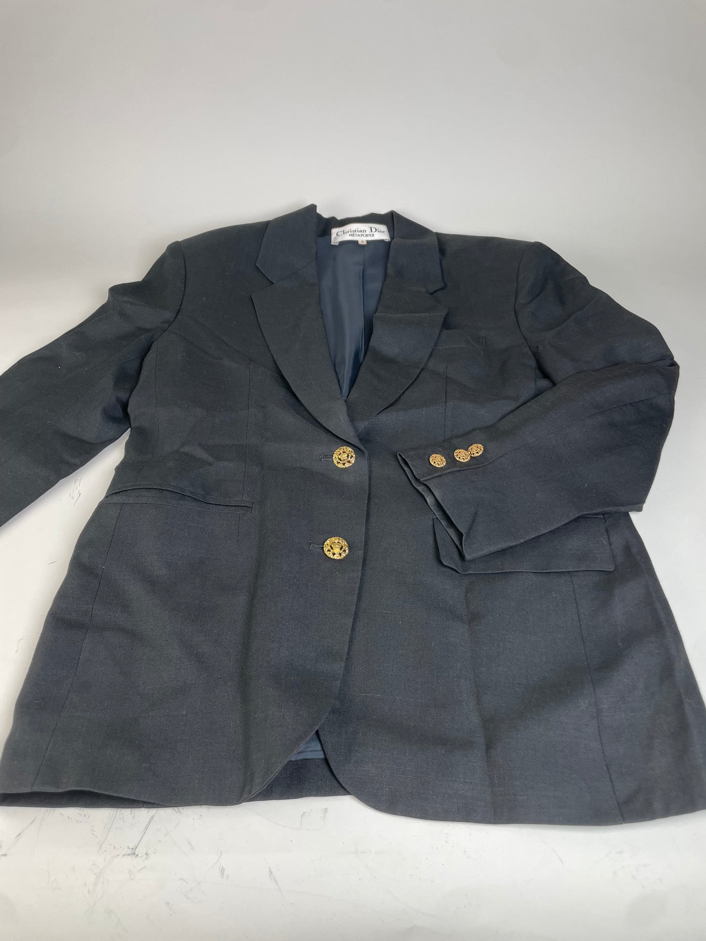 Vintage Dior Wool Blend Blazer Black S