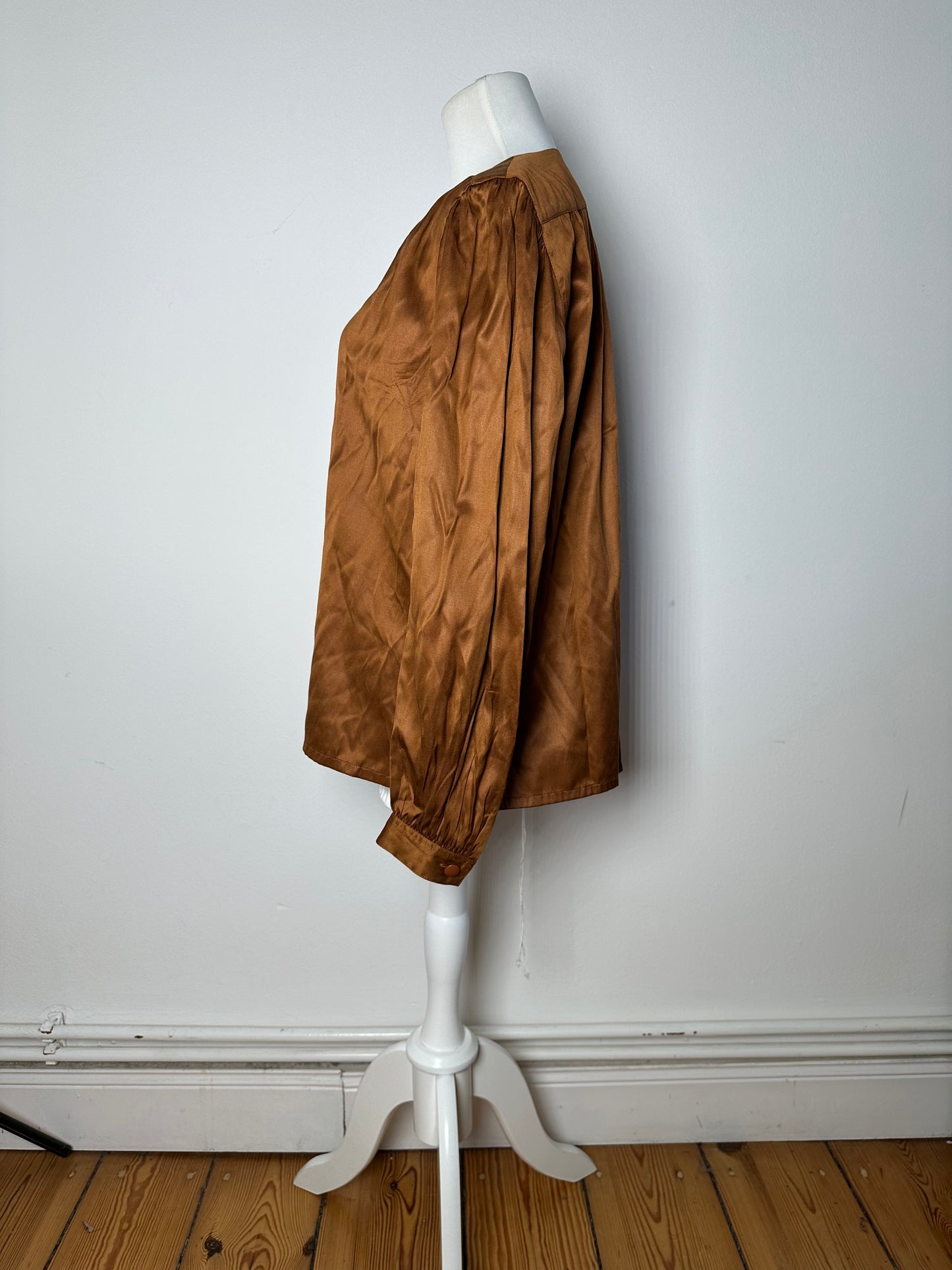 Vintage Dior Silk Blouse Brown Orange M