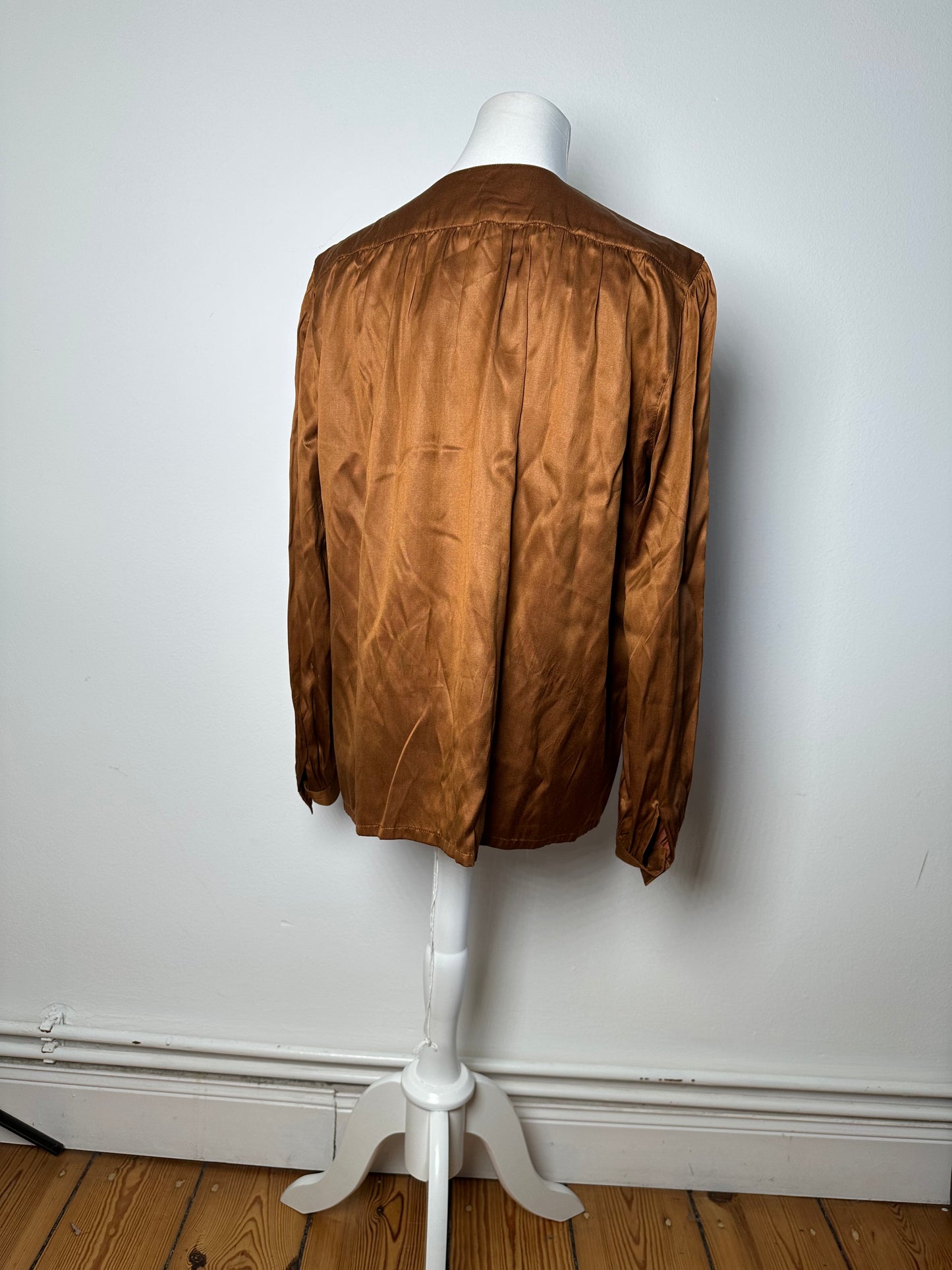 Vintage Dior Silk Blouse Brown Orange M