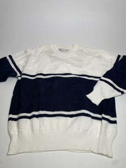 Vintage Dior Crewneck Sweater White Navy L