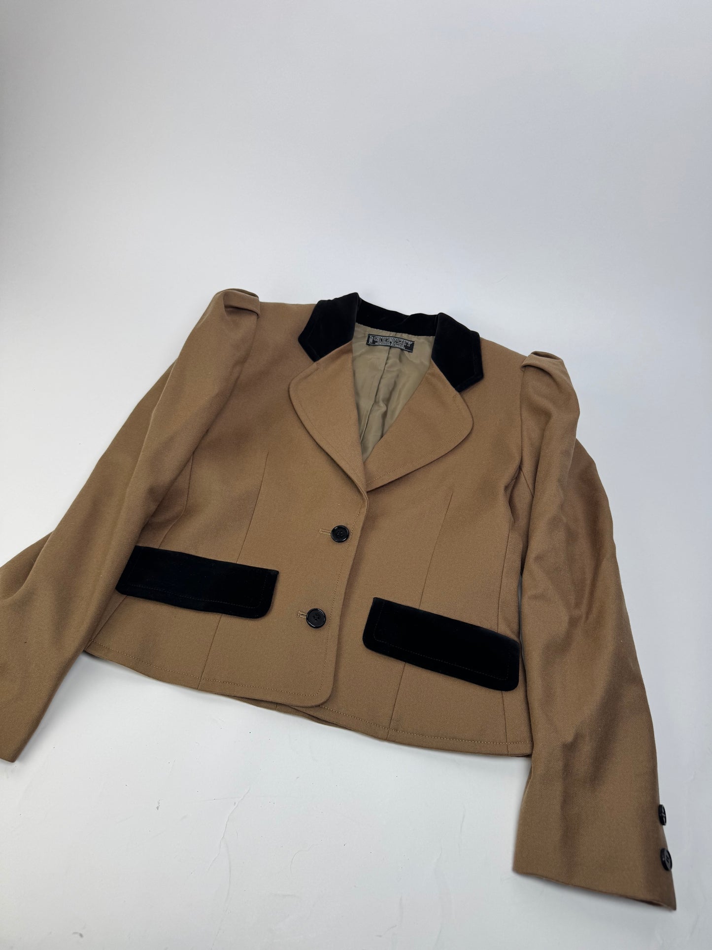 Vintage Givenchy Short Coat Brown Black S/M