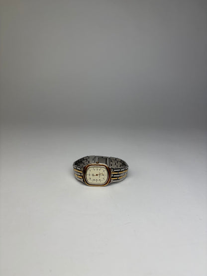Vintage Givenchy Two-Tone Bracelet Watch Late 1980s Gold Silver