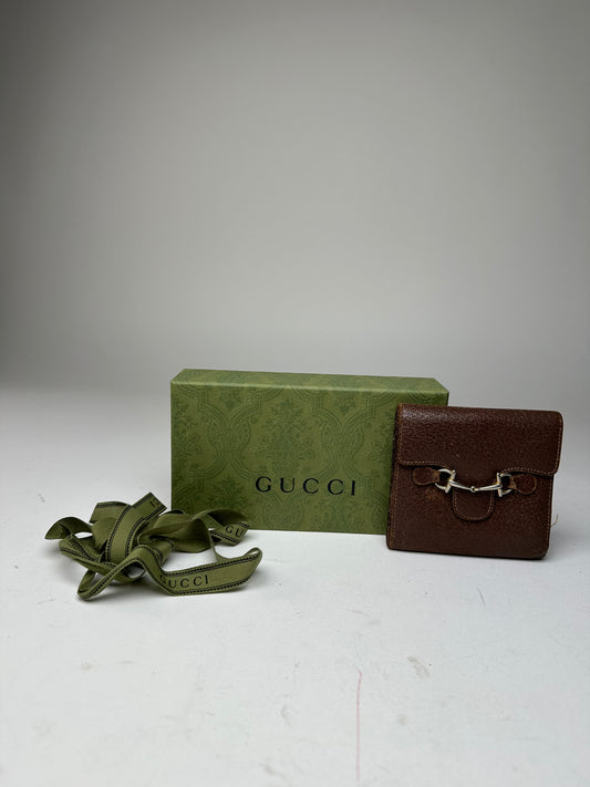 Vintage Gucci Horsebit 1955 Leather Bifold Wallet Brown