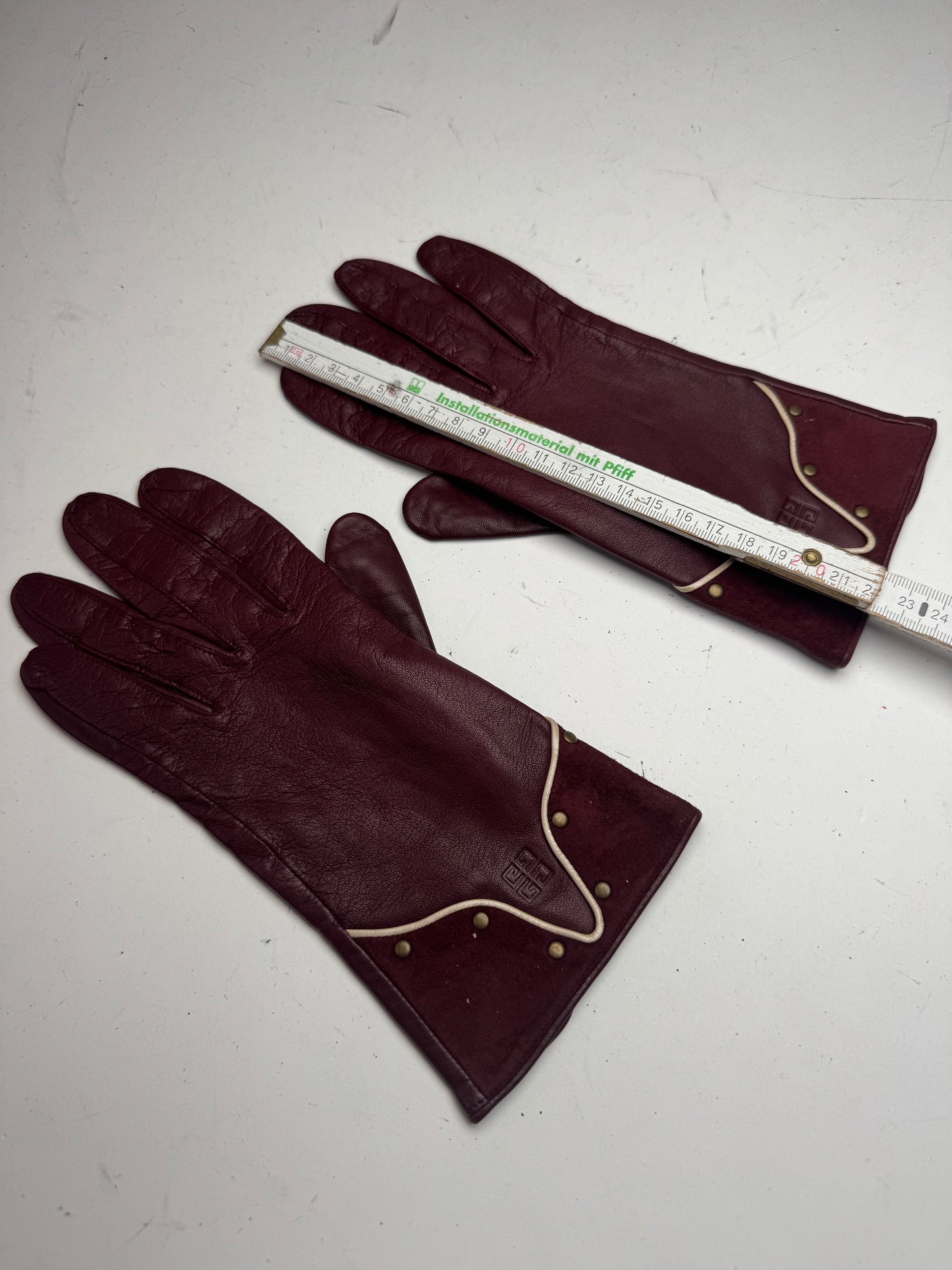 Vintage Givenchy Leather Suede Gloves Purple
