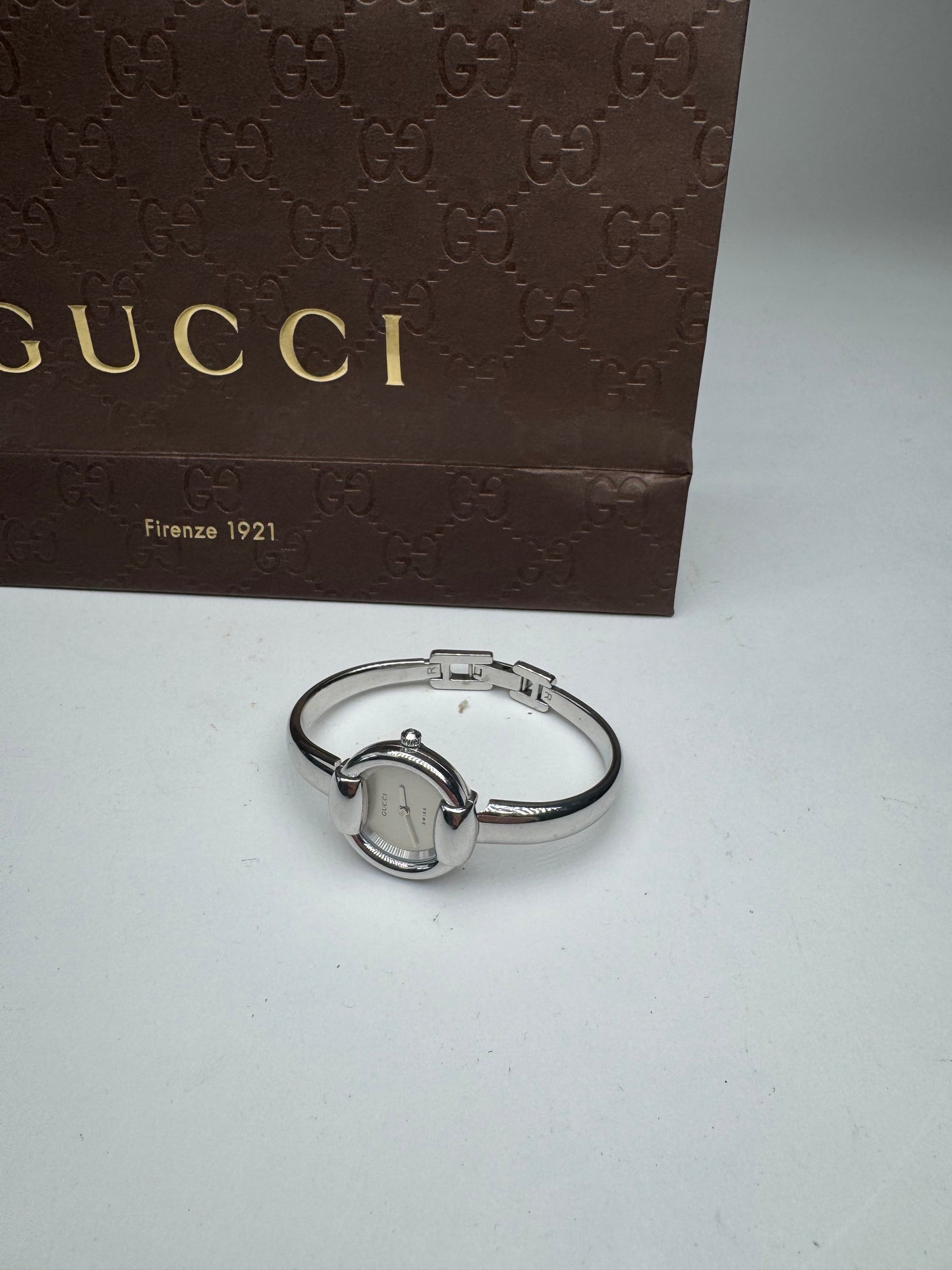 Vintage Gucci Horsebit steel Watch silver