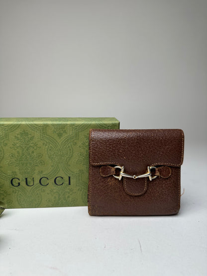 Vintage Gucci Horsebit 1955 Leather Bifold Wallet Brown