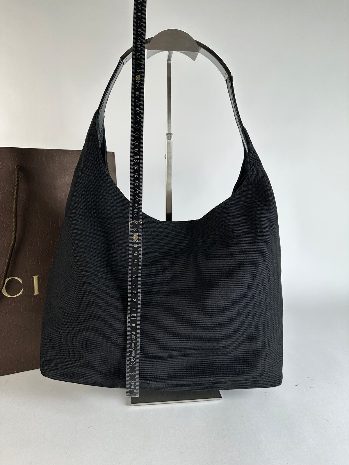 Vintage Gucci Coated Canvas Hobo Bag Late 1990s Black