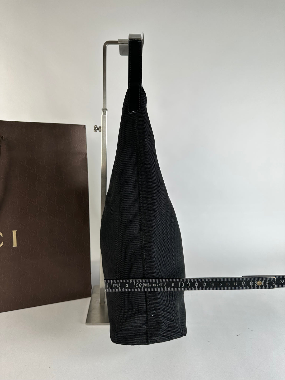 Vintage Gucci Coated Canvas Hobo Bag Late 1990s Black