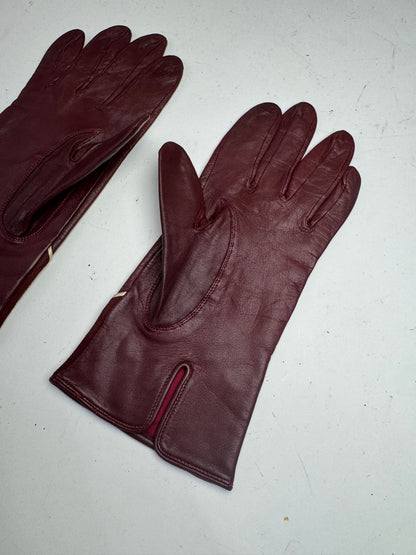 Vintage Givenchy Leather Suede Gloves Purple