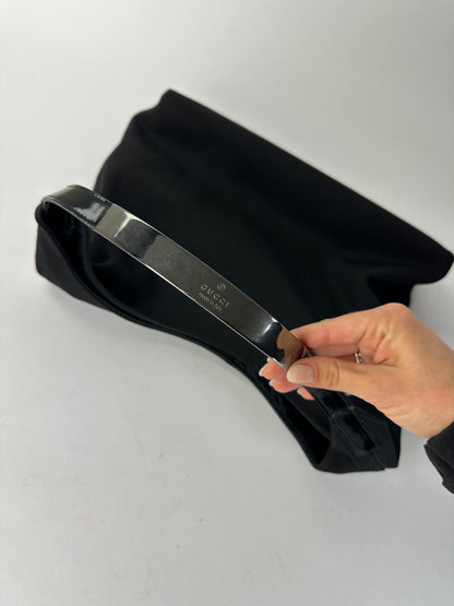 Vintage Gucci Coated Canvas Hobo Bag Late 1990s Black