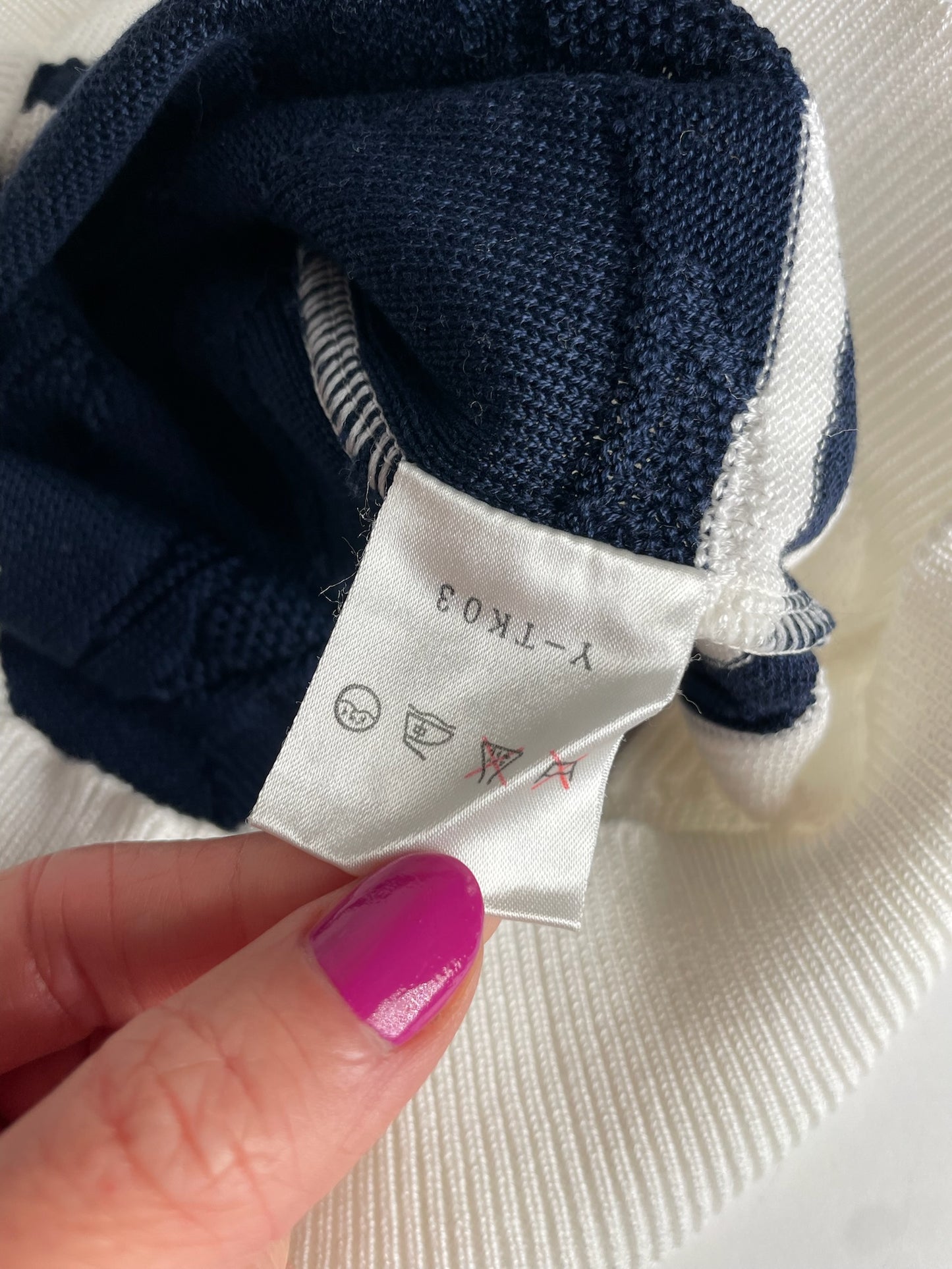 Vintage Dior Crewneck Sweater White Navy L