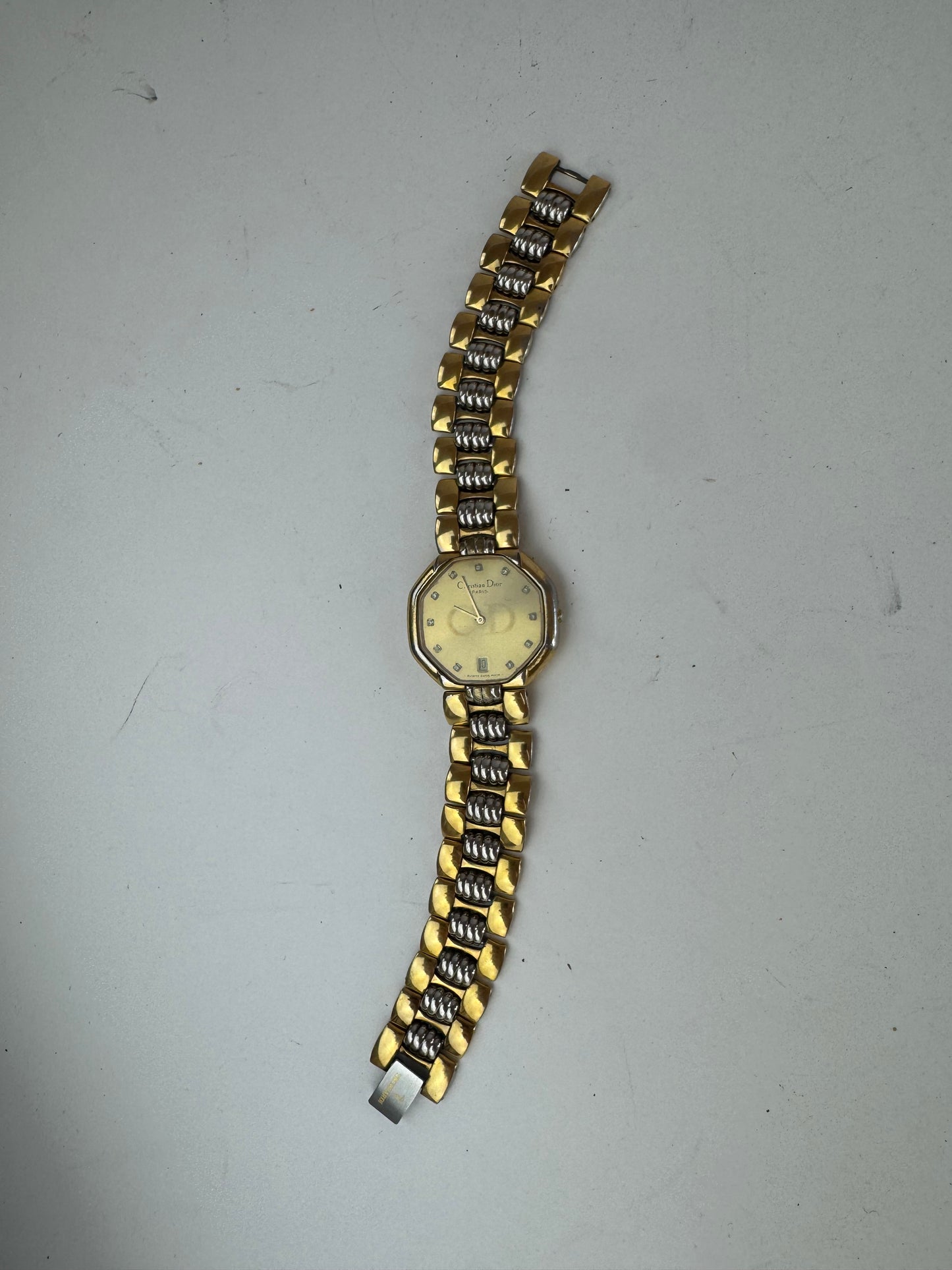 Montre Dior vintage en acier doré