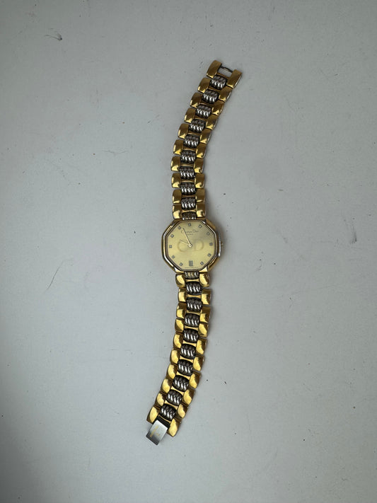 Montre Dior vintage en acier doré