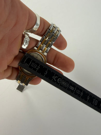 Vintage Givenchy Two-Tone Bracelet Watch Late 1980s Gold Silver