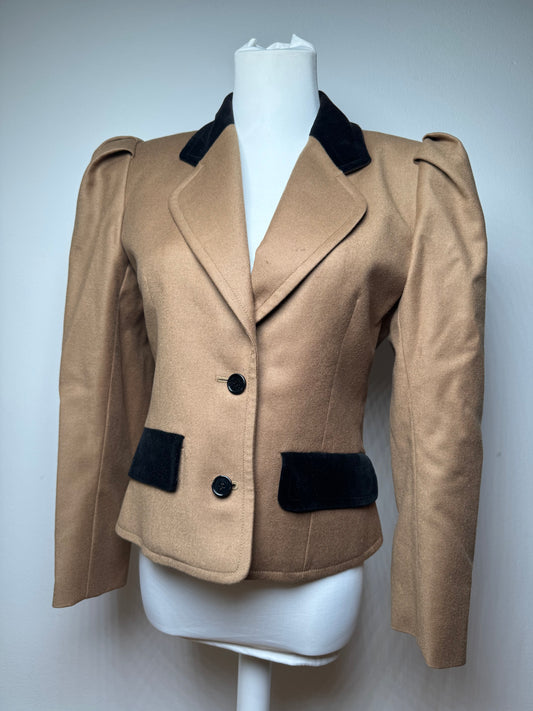 Vintage Givenchy Short Coat Brown Black S/M