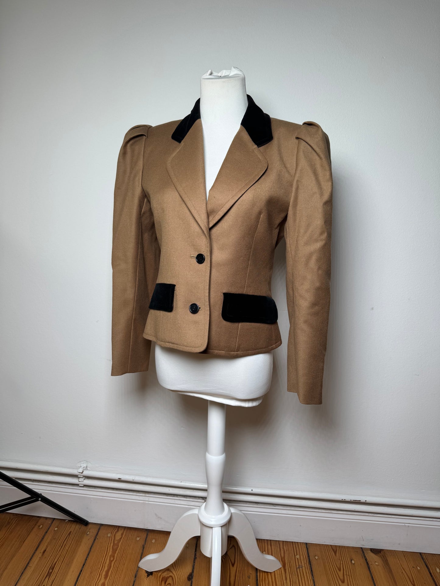 Vintage Givenchy Short Coat Brown Black S/M