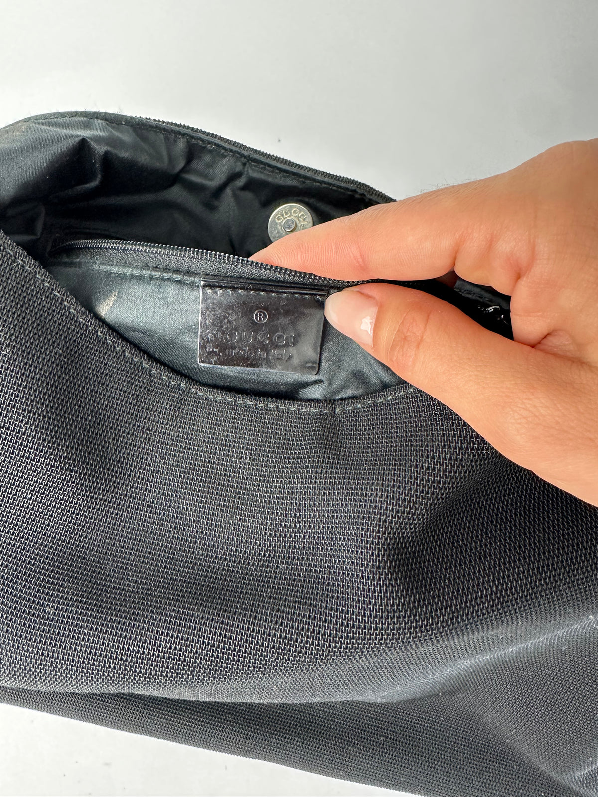 Vintage Gucci Coated Canvas Hobo Bag Late 1990s Black