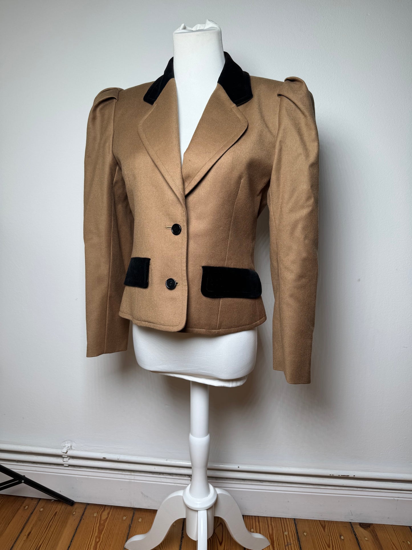 Vintage Givenchy Short Coat Brown Black S/M