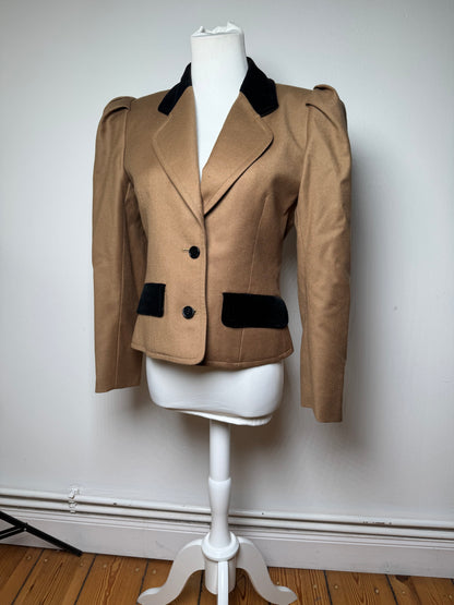 Vintage Givenchy Short Coat Brown Black S/M