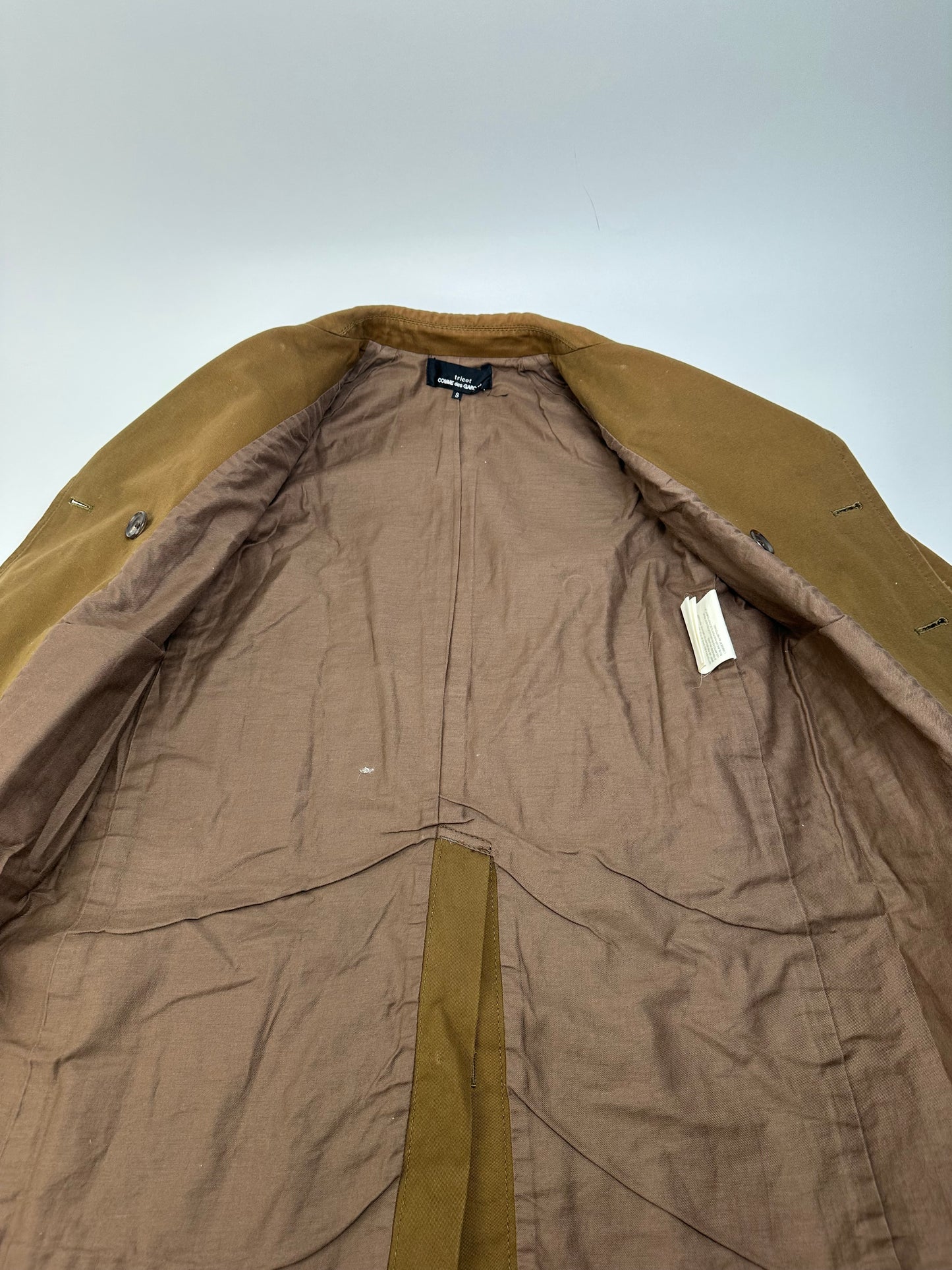 Vintage Comme Des Garçons Denim Trenchcoat Khaki Brown S